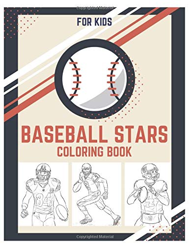 BASEBALL STARS Coloring Book For Kids: Super Athletes: 1
