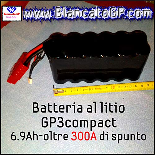 Batería de litio compacta y ultraligera para moto scooter Racing pista A123 LiFePO4 (GP3 Compact- 6,9 Ah)