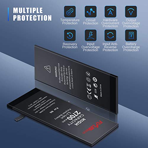 Batería para iPhone 6 2700mAH con 50% más de Capacidad Que la batería Origina, FLYLINKTECH Reemplazo de Alta Capacidad Batería para iPhone 6 con Kits de Herramientas de reparación, Cinta Adhesiva