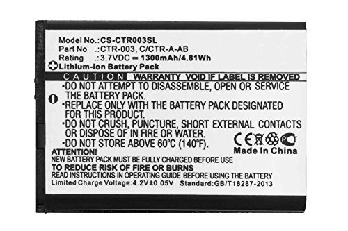 Batería para Nintendo 3DS, New 3DS, N3DS / Nintendo 2DS, New 2DS XL, N2DS XL/Controller di Nintendo Wii U Pro (reemplaza batería Original Nintendo CTR-001, CTR-003)