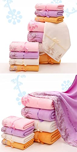 Bath Towel Set Microfiber Lace Super Soft and Super Absorbent Quick Drying 100% Cotton 2 Towels and 2 Bath Towels Large Bathroom Towel Set G (G)