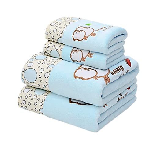 Bath Towel Set Microfiber Lace Super Soft and Super Absorbent Quick Drying 100% Cotton 2 Towels and 2 Bath Towels Large Bathroom Towel Set G (G)