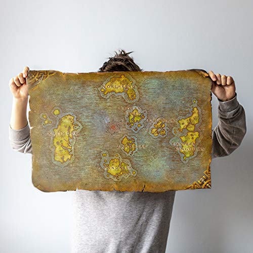 Battle for Azeroth | Mapa | Lienzo | Pergamino | WallArt | Tablero de mesa | Regalo | Azeroth | Impresión UV (24" x 16")