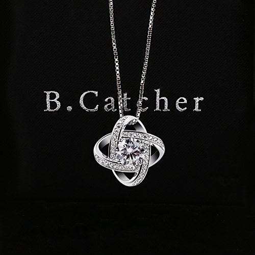 B.Catcher Collar Mujer Plata de Ley 925 ''Eres la luz de mis Ojos'' con para Regalo San Valentín Originales Cadena 45cm Longitud