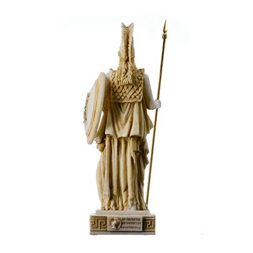 BeautifulGreekStatues Athena Diosa De La Sabiduría, La Artesanía Y La Estatua De Alabastro De Guerra, Oro De 26 cm