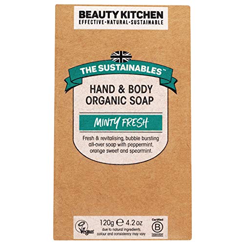 Beauty Kitchen The Sustainables Minty Fresh Hand & Body Organic Vegan Soap with Essential Oils - 120g Bar, Zero Waste - Eco-friendly and Sustainable Products