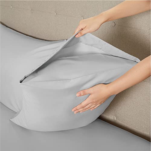 Bedsure Sabanas Cama 90 Gris - Juego Sábanas 90x190 3 Piezas con Bajera 90x200 Ajustable, Encimera y 1 Funda de Almohada 50x80cm, Gris Claro