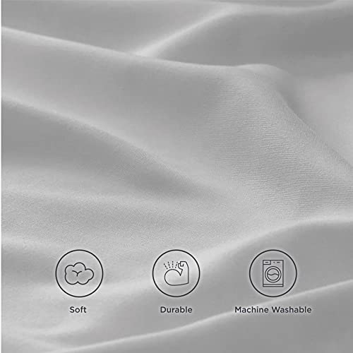 Bedsure Sabanas Cama 90 Gris - Juego Sábanas 90x190 3 Piezas con Bajera 90x200 Ajustable, Encimera y 1 Funda de Almohada 50x80cm, Gris Claro