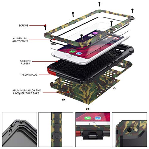 Beeasy Funda para iPhone 6 / 6S Antigolpes,Impermeable 360°Protección con Protector Pantalla,Rígida Robusta Antigravedad Carcasa Aifon 6S Impacto Militar Duradera Blindada Fuerte Seguridad,Camuflaje