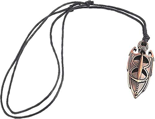 BEISUOSIBYW Co.,Ltd Collar de Moda The Elder Scrolls 5 Amuleto de Skyrim de Colgante Cadena de Cuerda Collar y Llavero