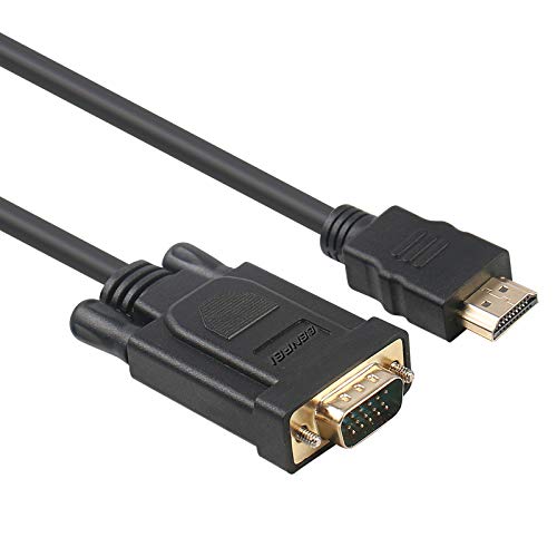 BENFEI Cable HDMI a VGA, Chapado en Oro Macho a Macho para Ordenador, portátil, PC, Monitor, proyector, HDTV, Chromebook, Raspberry Pi, Roku, Xbox y más, Negro 1,8 m