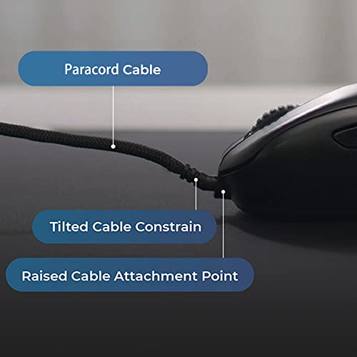 BenQ Zowie EC2-C Ergonomic Gaming Mouse for Esports | Paracord Cable & Mouse Wheel with 24 Levels | Matte Black Coating | Medium Design