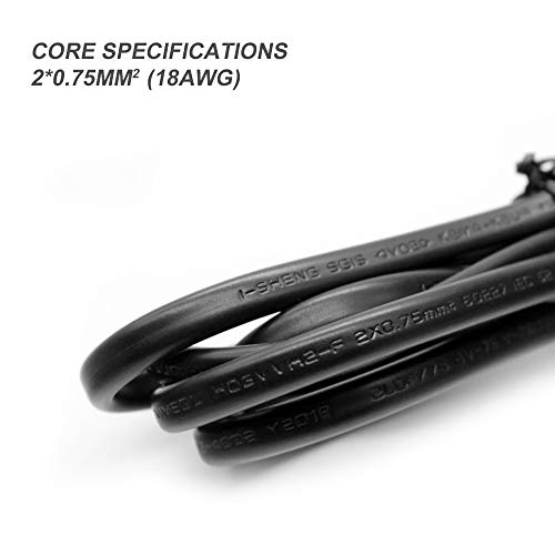 BERLS(Certificación VDE) 1.5m Cable AC de Alimentación, C7 Cable Corriente para TV Samsung, LG, PS4, PS3, Xbox One S, Radio, Altavoz, Subwoofer, Impresoras, BLU-Ray, CD y DVD, Television