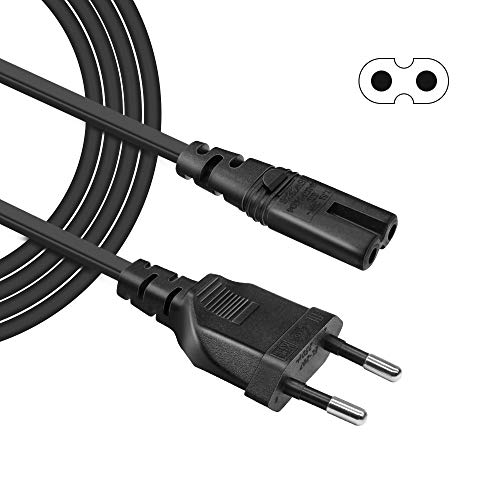 BERLS(Certificación VDE) 1.5m Cable AC de Alimentación, C7 Cable Corriente para TV Samsung, LG, PS4, PS3, Xbox One S, Radio, Altavoz, Subwoofer, Impresoras, BLU-Ray, CD y DVD, Television