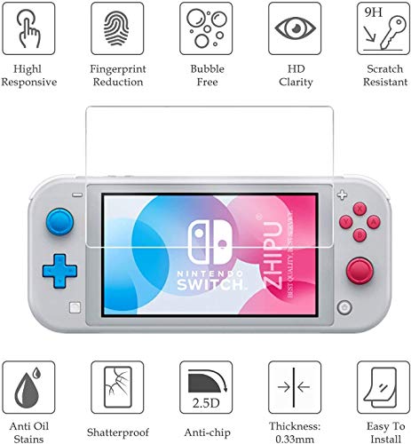 Bestico Kit de Accesorios para Nintendo Switch Lite, Protección Funda para Nintendo Switch Lite 2019, Transparente Carcasa, Vidrio Templado Protector de Pantalla para Nintendo Switch Lite (2 Piezas)