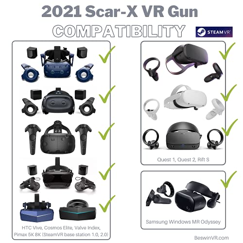 BeswinVR Haptic VR - Controlador para armas de realidad virtual, color rojo