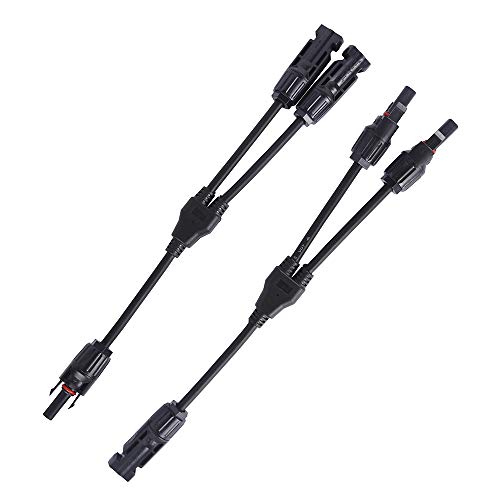 Betop-camp Conectores de 1 par Y Tipo MC4 Cable Solar Fotovoltaico Conectores de Panel Solar Macho Hembra M/F/F y M/M/M Y2-1 Conectores de Derivación Y Forma Conectores Fotovoltaicos
