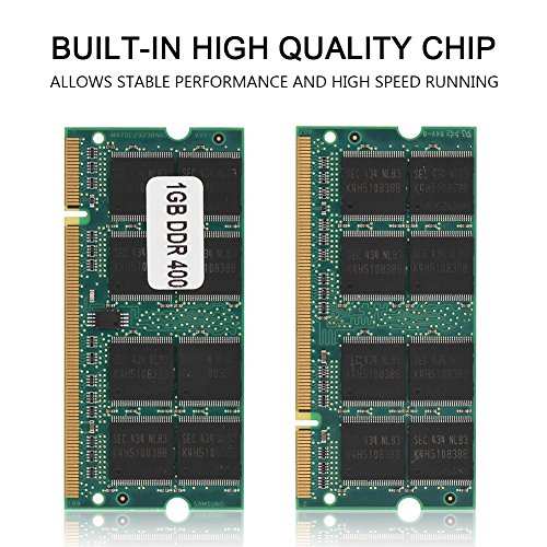Bewinner RAM DDR para computadora portátil, 200Pin Mini DDR1 1GB 400Mhz PC3200 Memoria RAM, Adecuado para PC3200 DDR1 400 Memoria portátil, Proporciona un Mejor Rendimiento y Menos consum