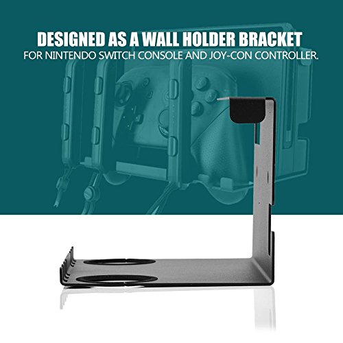 Bewinner Soporte de Pared para Consola Nintendo Switch y Controlador Joy-con, Soporte de Pared con Ranuras Abiertas y Paquete de Tornillos,Montaje de Pared de Cable Vertical Fácil de Instalar