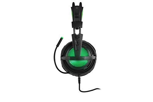 BG Xonar-X6 Binaural Diadema Negro, Verde - Auriculares con micrófono (Consola de Videojuegos + PC/Videojuegos, Binaural, Diadema, Negro, Verde, Verde, Imitación Piel)