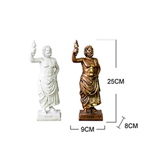 BGHYU Mitología Griega Señor del Olimpo Zeus Retrato de Cuerpo Entero Escultura de Resina Creativa Sala de Estar Escritorio C