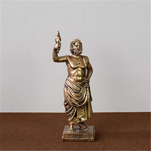 BGHYU Mitología Griega Señor del Olimpo Zeus Retrato de Cuerpo Entero Escultura de Resina Creativa Sala de Estar Escritorio C