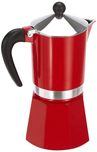 Bialetti Rainbow Cafetera Italiana Espresso, 6 Taza, Aluminio, Rojo, 6 Tazas