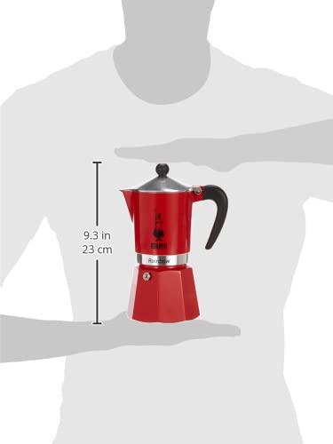 Bialetti Rainbow Cafetera Italiana Espresso, 6 Taza, Aluminio, Rojo, 6 Tazas