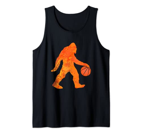 Bigfoot Juego de jugador de baloncesto Gráfico divertido Sasquatch Camiseta sin Mangas