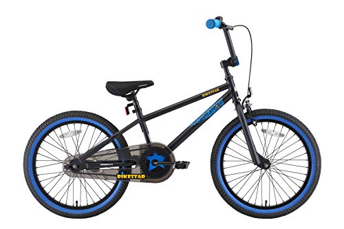 BIKESTAR Bicicleta Infantil para niños y niñas a Partir de 6 años | Bici 20 Pulgadas con Frenos | 20" Edición BMX Negro BLU