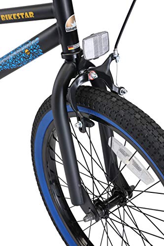 BIKESTAR Bicicleta Infantil para niños y niñas a Partir de 6 años | Bici 20 Pulgadas con Frenos | 20" Edición BMX Negro BLU