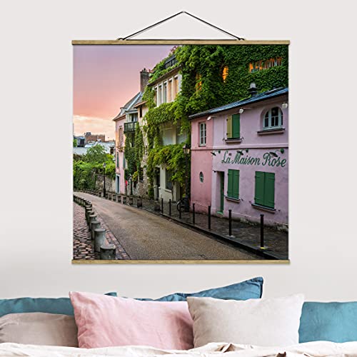Bilderwelten Imagen de Tela - Rose Coloured Twilight In Paris - 35cm x 35cm, Material: Roble