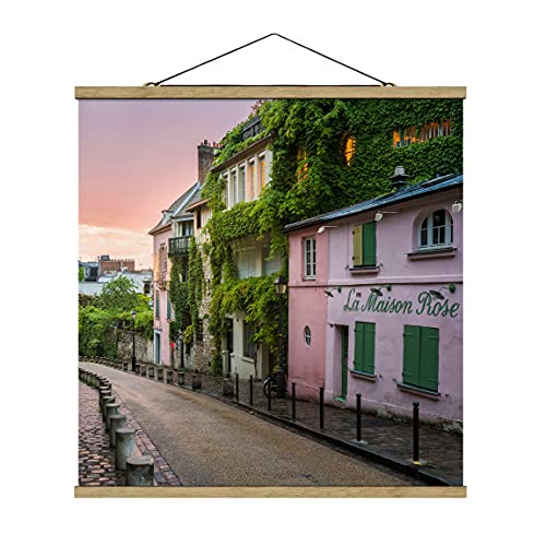 Bilderwelten Imagen de Tela - Rose Coloured Twilight In Paris - 35cm x 35cm, Material: Roble