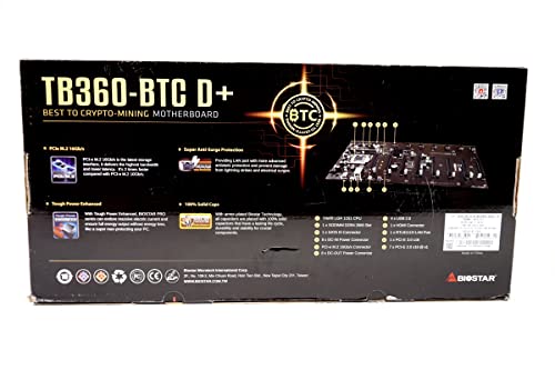 Biostar TB360-BTC D+ (Intel 8ª y 9ª Gen) LGA1151 SODIMM DDR4 8 GPU Soporte GPU Minería Motherboard