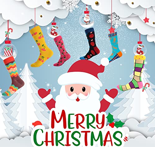 BISOUSOX Calcetines Estampados Hombre,Hombres Ocasionales Calcetines Divertidos Impresos de Algodón de Pintura Famosa de Arte Calcetines,Calcetines de Colores de Moda (8 Pairs-egg Bacon)