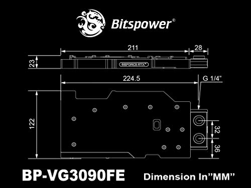 Bitspower Classic RTX 3090 Founders Edition GPU Wasserkühler - Níquel + Acryl