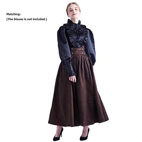 BLESSUME - Falda estilo steampunk de cintura alta, gótica, Lolita