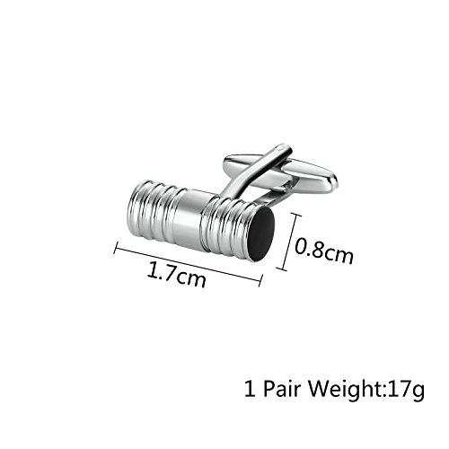Blisfille 2 Pieza Gemelos de Acero Inoxidable Gemelos de Guitarra Española Gemelos de Numeros Joyas para Niños Gemelos de Plata Negro