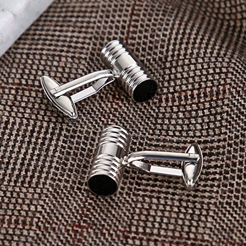 Blisfille 2 Pieza Gemelos de Acero Inoxidable Gemelos de Guitarra Española Gemelos de Numeros Joyas para Niños Gemelos de Plata Negro