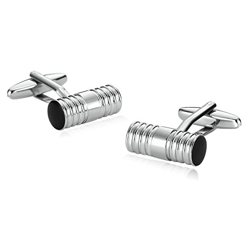 Blisfille 2 Pieza Gemelos de Acero Inoxidable Gemelos de Guitarra Española Gemelos de Numeros Joyas para Niños Gemelos de Plata Negro