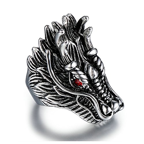 Blisfille Anillo de Acero Inoxidable Anillos Plata Pareja Anillo de Kingdom Hearts Anillo para Hombre de Plata Anillo Perla Barroca Anillos para Los Dedos Anillo Hombre Talla 15