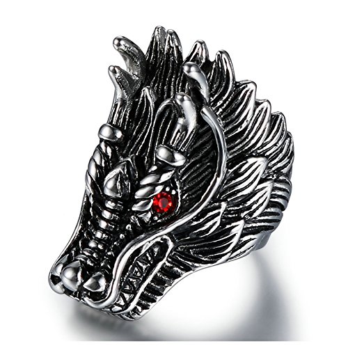 Blisfille Anillo de Acero Inoxidable Anillos Plata Pareja Anillo de Kingdom Hearts Anillo para Hombre de Plata Anillo Perla Barroca Anillos para Los Dedos Anillo Hombre Talla 15