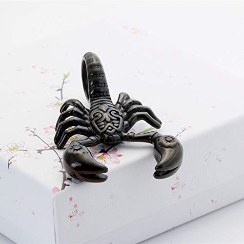 Blisfille Joyería Collar Étnico Plateado Colgante Acero Negro Colgante de Escorpión