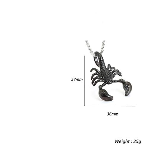 Blisfille Joyería Collar Étnico Plateado Colgante Acero Negro Colgante de Escorpión