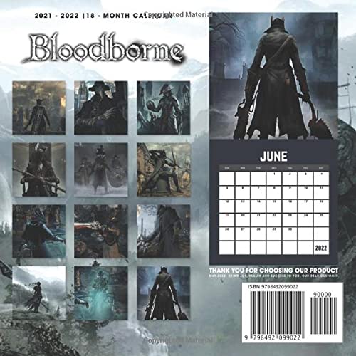 Bloodborn 2022 Calendar: OFFICIAL game calendar. This incredible cute calendar january 2022 to december 2023 with high quality pictures .Gaming calendar 2021-2022. Calendar video games