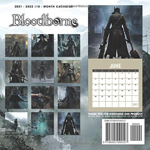 Bloodborn 2022 Calendar: OFFICIAL game calendar. This incredible cute calendar january 2022 to december 2023 with high quality pictures .Gaming calendar 2021-2022. Calendar video games