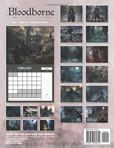 Bloodborn: OFFICIAL 2022 Calendar - Video Game calendar 2022 - Bloodborn -18 monthly 2022-2023 Calendar - Planner Gifts for boys girls kids and all ... games Kalendar Calendario Calendrier)