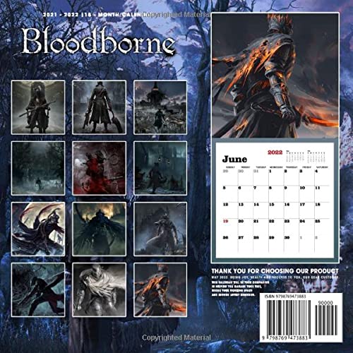 Bloodborn: OFFICIAL 2022 Calendar - Video Game calendar 2022 - Bloodborn -18 monthly 2022-2023 Calendar - Planner Gifts for boys girls kids and all ... games Kalendar Calendario Calendrier)