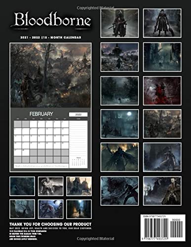 Bloodborn: OFFICIAL 2022 Calendar - Video Game calendar 2022 - Bloodborn -18 monthly 2022-2023 Calendar - Planner Gifts for boys girls kids and all ... games Kalendar Calendario Calendrier)