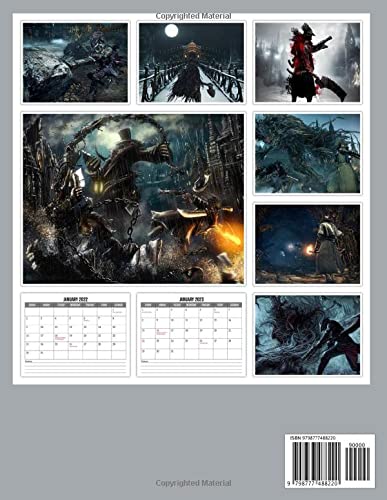 Bloodborne 2022 Calendar: GAMES Mini Planner Jan 2022 to Dec 2022 PLUS 6 Extra Months Of 2023 | Premium All In One Game Pictures Christmas Gift Idea For Boys Girls Fans Kalendar calendario calendrier